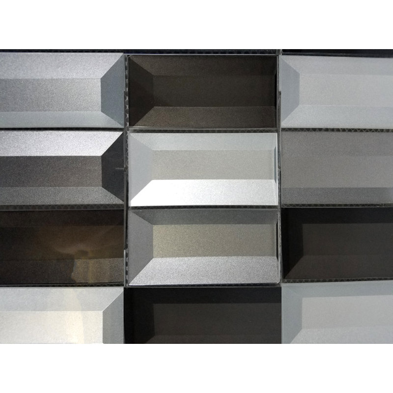 Tuile de mosaïque en verre biseauté 2 po x 4 po Illusion