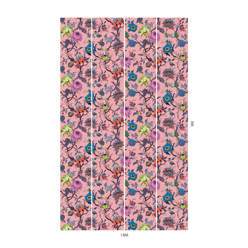 Artemis 9.84' L x 70.8" W Wallpaper Roll, Amaranth Pink