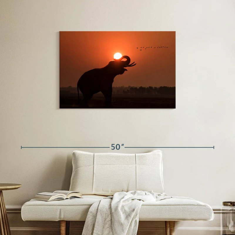 Elephant Call Silhouette, 24" H x 36" W