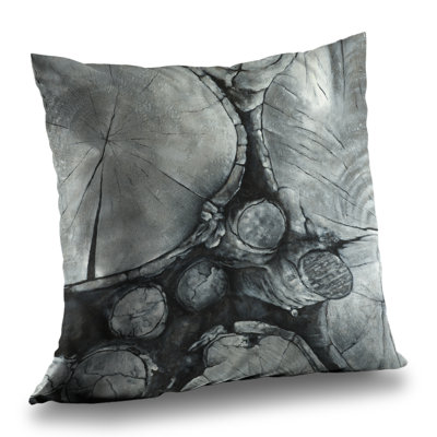 Textured Wooden Logs - Trees Black Poly Twill Throw | Home Decor