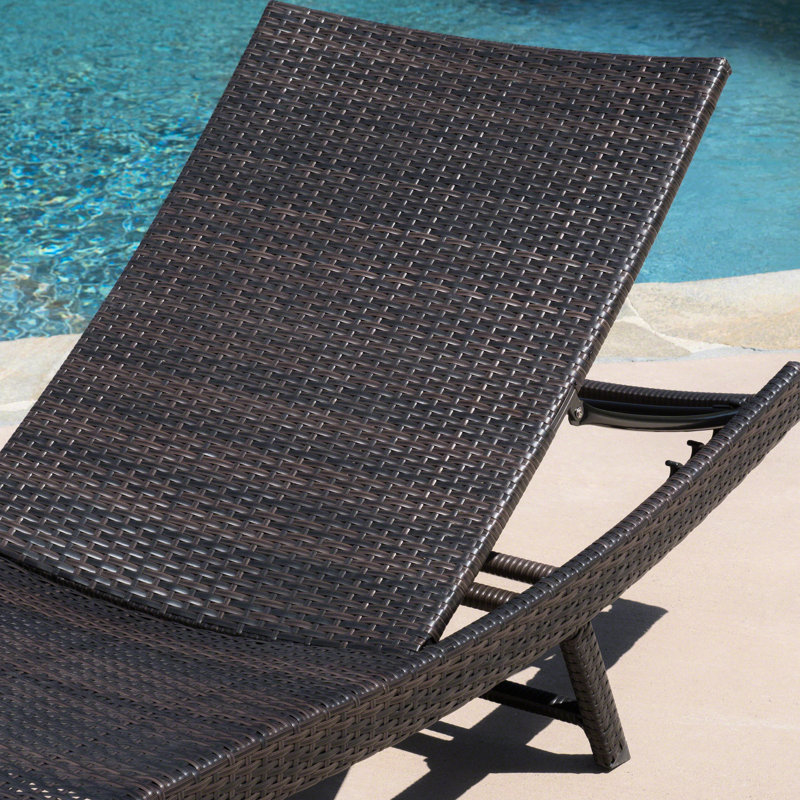 Brown Multi Pe Lounges For Outdoor Relaxation - Adjustable Back, 2 Modern Chaise Lounge With 2