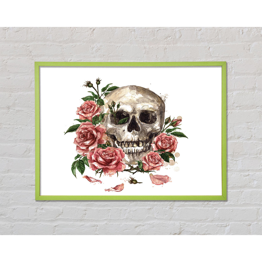 Clowe The Floral Skull - Einzelner Bilderrahmen Kunstdrucke