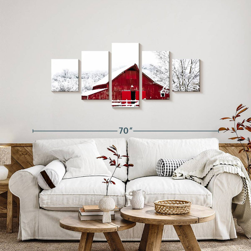 Winter Barn, 24" H x 55" W
