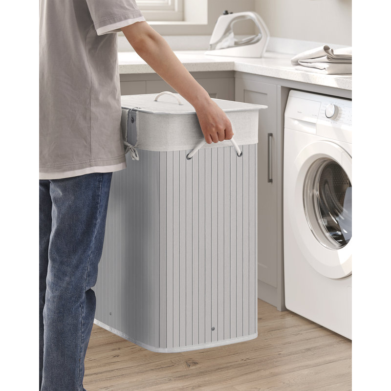 Laundry Hamper with Handles, Grey