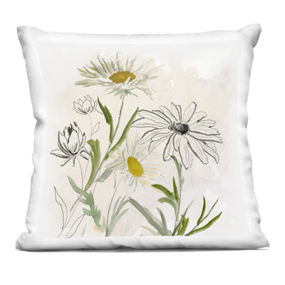 Pure Simplicity Flowers Decorative Printed Throw Pillow design by Jacob Q