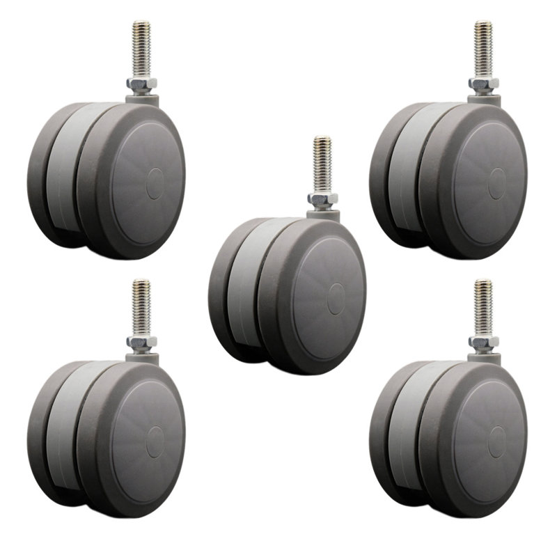 Ensemble de 5 roulettes 4 po, Gris