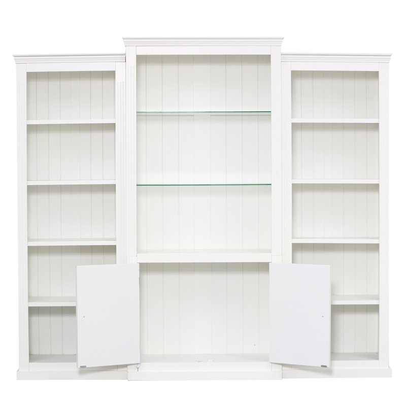 Vitrine 3 pièces 78,75 "avec plafonnier à DEL 5 couleurs, Blanc