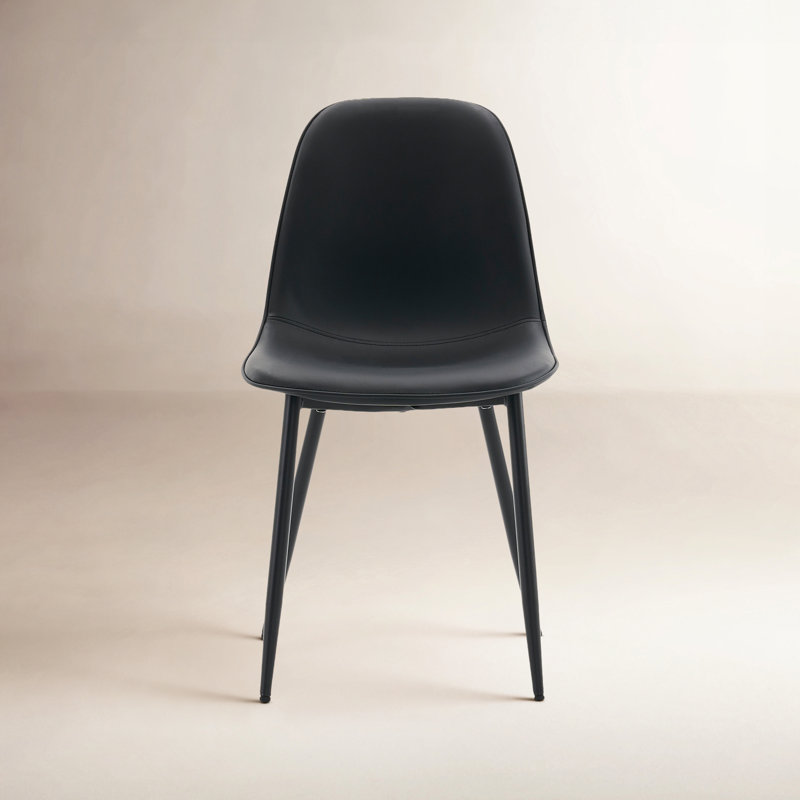 Chaise rembourrée en similicuir Kavi , Similicuir noir / noir