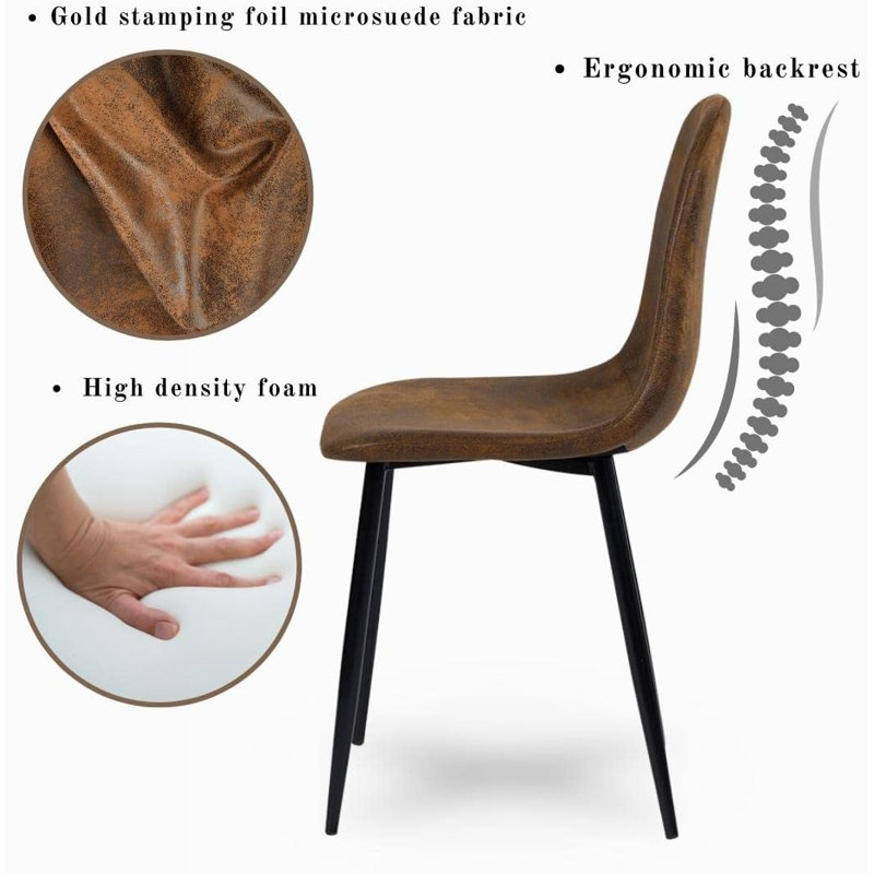 47cm H Upholstered Dining Chair in Brown