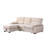 Velvet Fabric Reversible Sleeper Sectional Sofa Chaise-1610650161