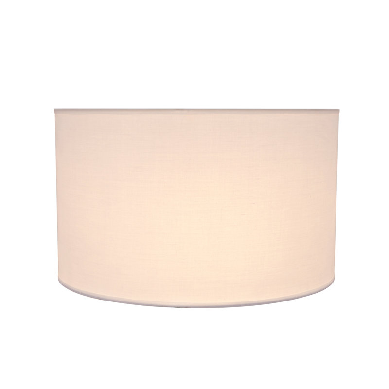 Abat-jour tambour en tissu de coton de H 10 po Tetoron (araignée) de couleur blanc éclatant