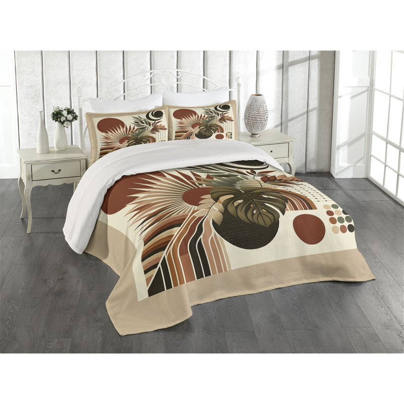 Polyester Floral Coverlet, Queen Coverlet + 2 Standard Shams