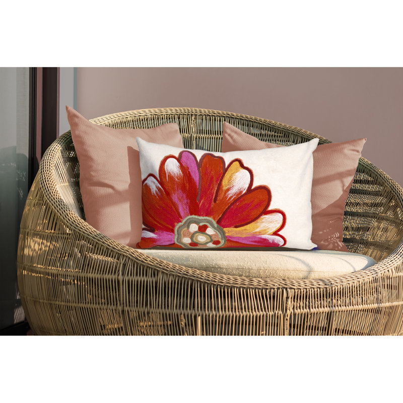  Daisy Outdoor Rectangular Pillow Cover & Insert, Orange
