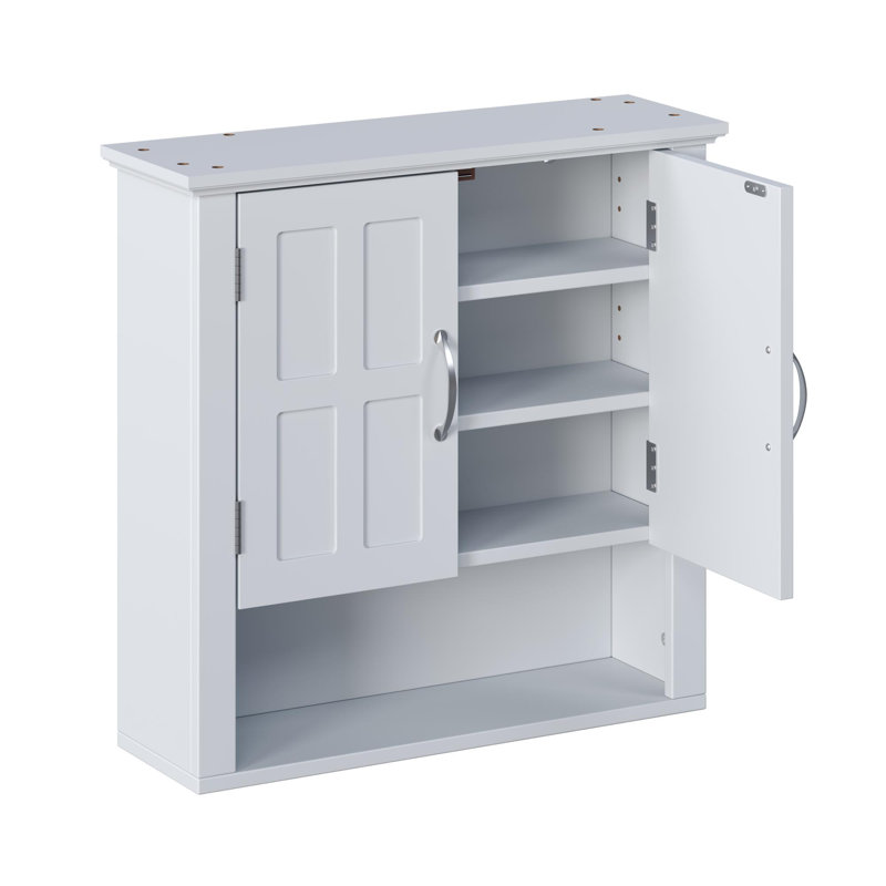 Armoire de rangement murale pour salle de bain, Blanc