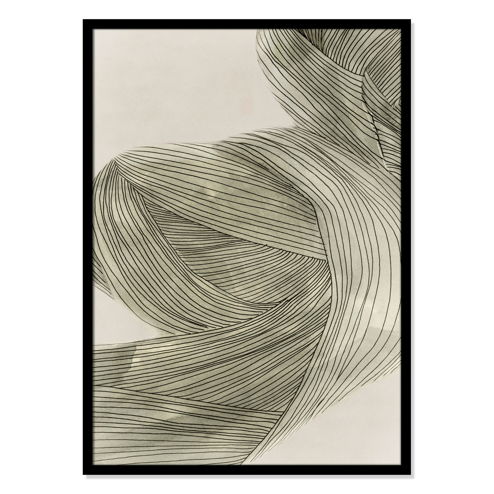 Anelis "Dreaming in Pastel II" Painting, 35.5" H x 25.5" W x 0.75" D, Satin Black