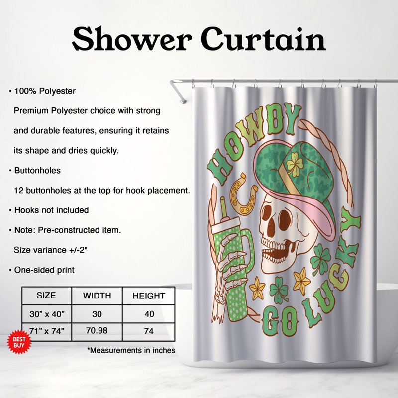 Bernoussi Shower Curtain, 74"H x 71"W