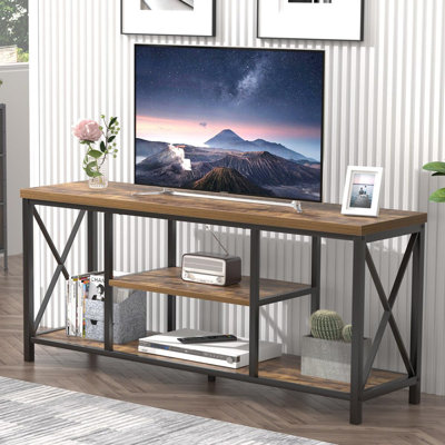 55 Inch TV Stand For Televisions Up To 65 Inch, Modern Entertainment Center With Storage Shelves, Industrial Media TV Console For Living Room, Bedroom -  17 Stories, 4AFCAE27642F48CD9AA8E1A8398607E8