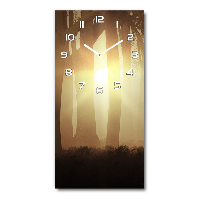 Iraima Glass Wall Clock, Brown/White