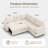 Abramson L-Shaped Corduroy Sectional Pull-Out Sofa Bed-1646452161