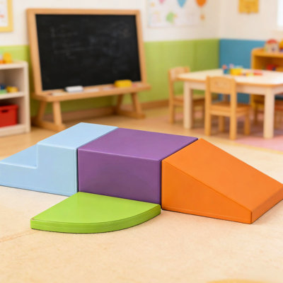4 pièces, rembourrage en mousse souple, conception modulaire pour la réorganisation, surface facile à nettoyer, idéal 1 3 ans de jeu créatif, adapté