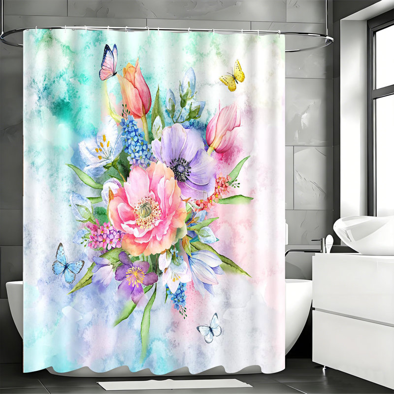 Shower Curtains with Hooks Included