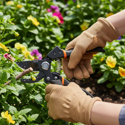 8.5" Pruning Shears With Japanese Steel Titanium Blade, Cuts Branches Up To 3/4", Ergonomic Garden Scissors