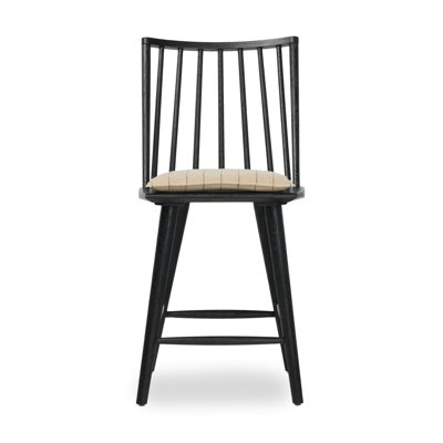 Lewis Windsor Stool With Cushion-Black Oak-Counter