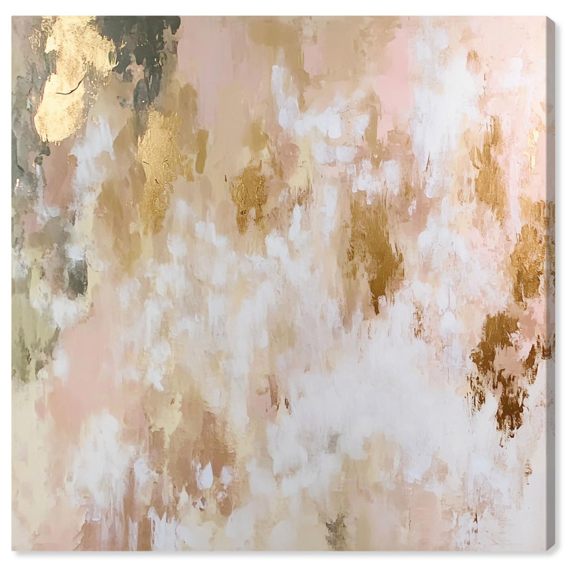 Art mural neutre sur toile Golden Glimmer Gesture III par Art Remedy, H 16 po x l 16 po, Toile tendue, Peinture sans cadre