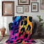 Couverture en sherpa de qualité supérieure 1 pièce Vivid Leopard-101008448