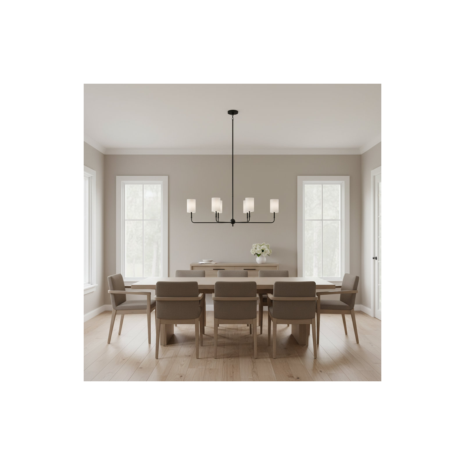 Rowley 6 - Light Dimmable Chandelier, Midnight Black