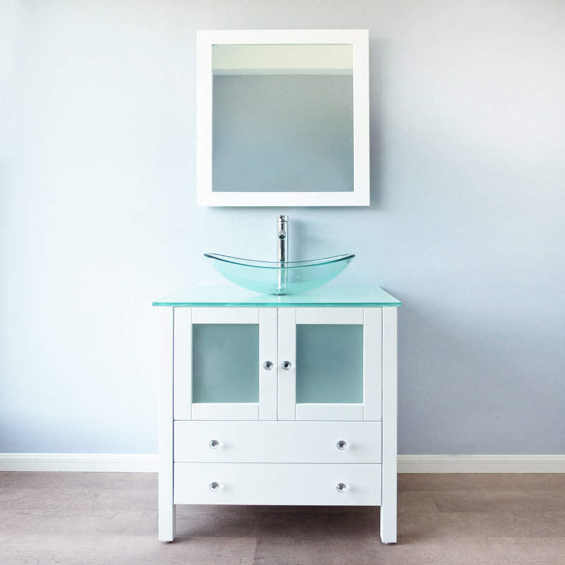 Ensemble de meuble-lavabo simple 30 po Khaqan, Blanc