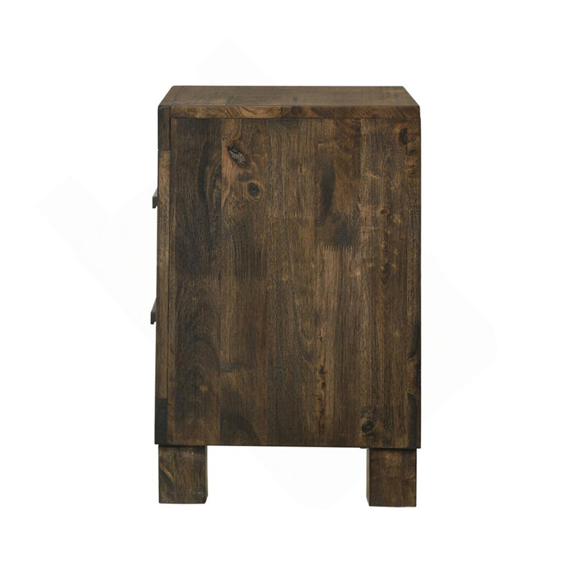 Table de chevet 2 tiroirs en panneau de fibres à densité moyenne