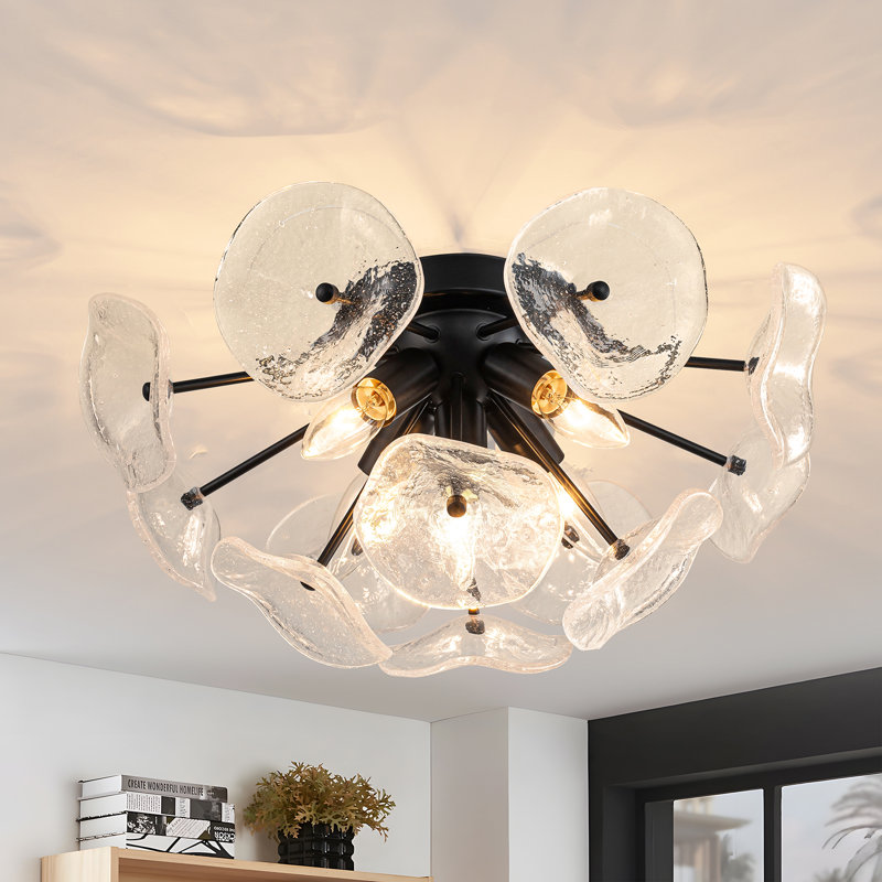 Lustre encastré 5 lumières , Noir mat