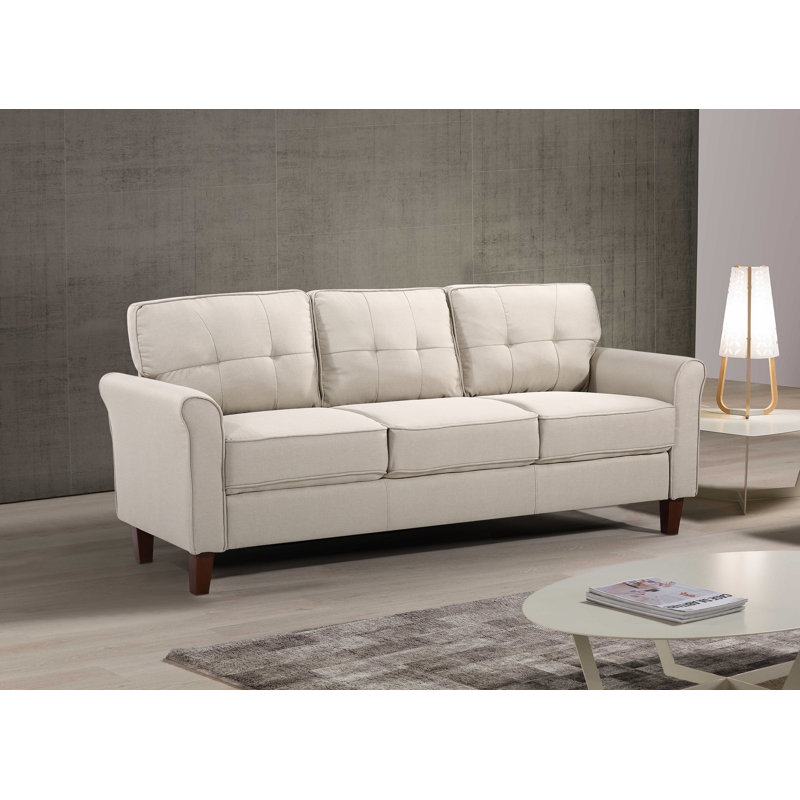 Kouchouk Upholstered 78.74'' Sofa, Beige/Tan 100% Linen