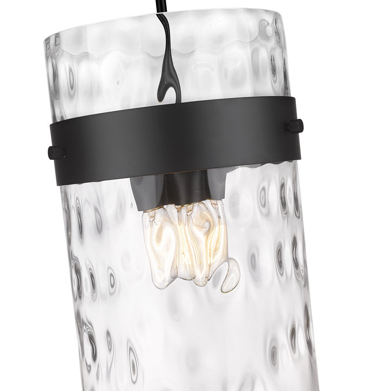 Luminaire suspendu 4 lumières Aultman, Noir mat