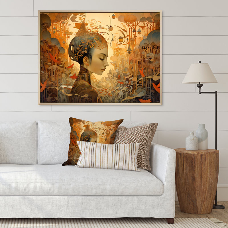 " Autumn Goddess Dreams I ", 24" H x 32" W, Natural Floater Framed