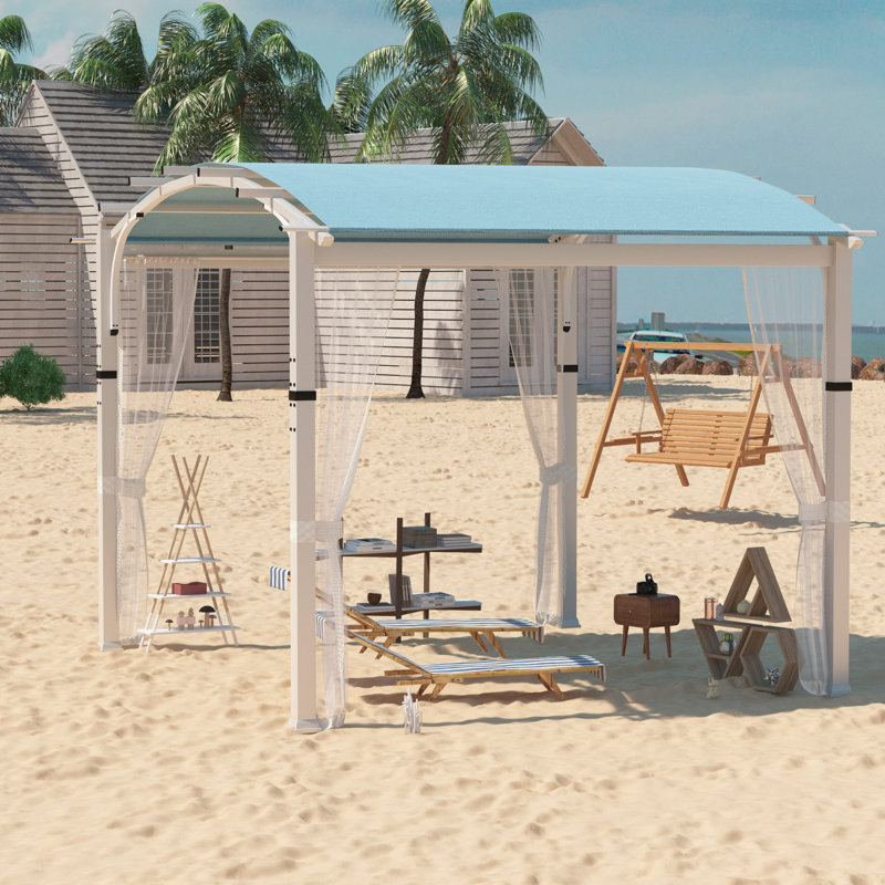 Metal Pergola with Canopy, White