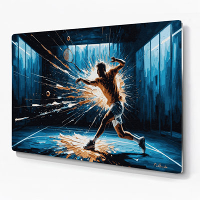 Sports Racquetball Gray Metal Wall Art