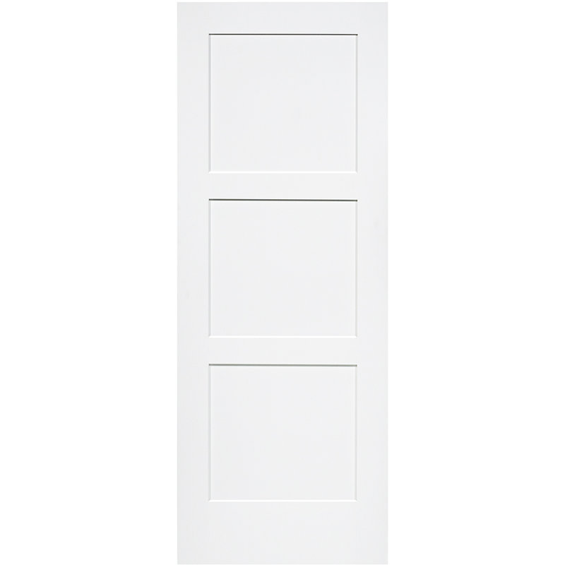 Primed White 80'' x 24'' 3-Panel Shaker Door