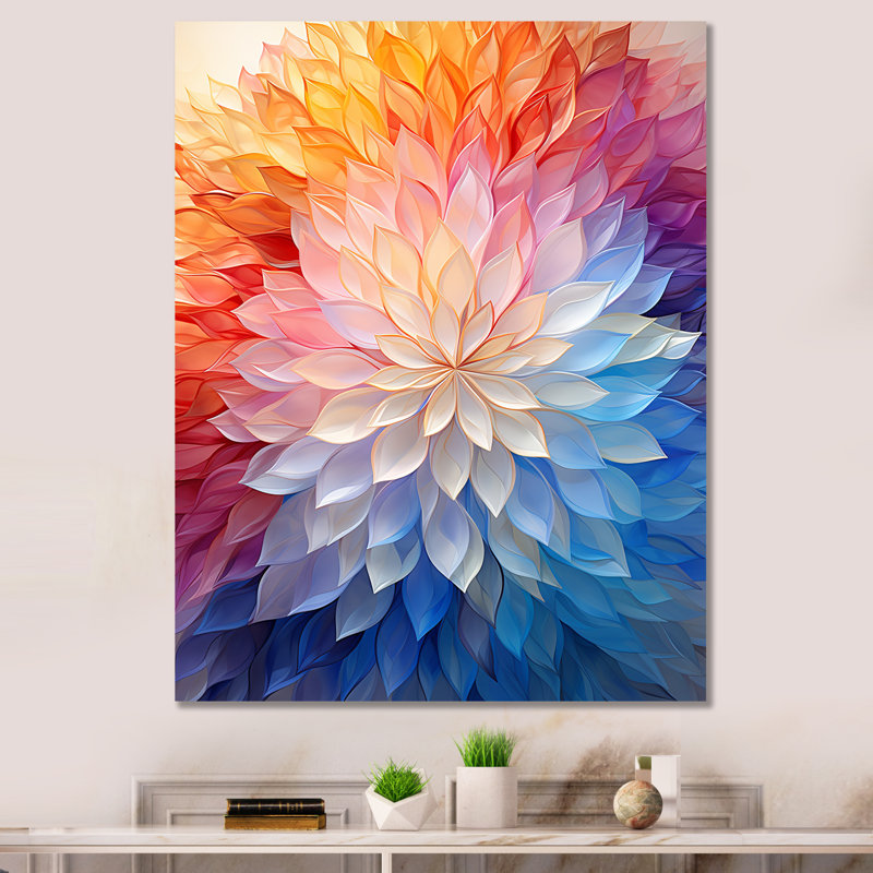 Kaléidoscope éthéré multicolore Op Art, Toile tendue, H 32 po x l 16 po x P 1 po
