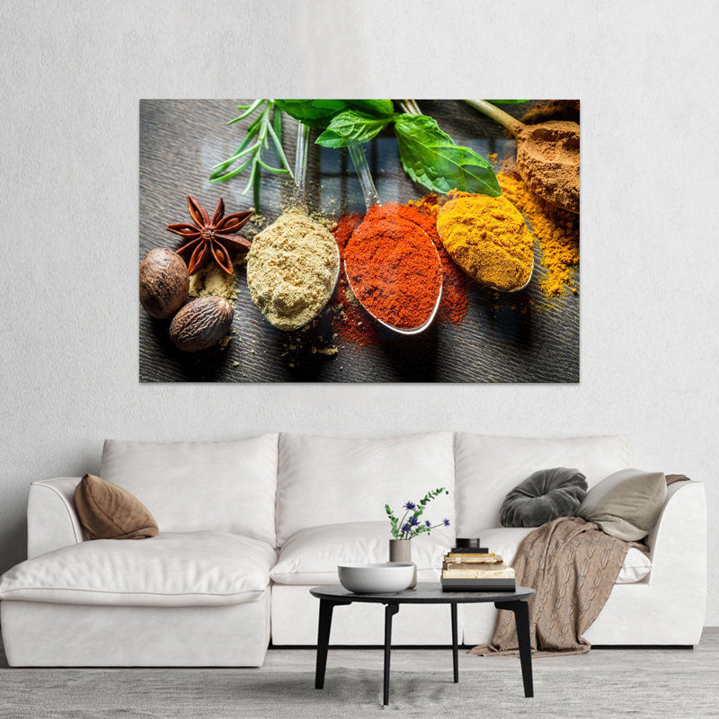 Art mural en verre personnalisé et tendance moderne avec des épices colorées parfaites pour la décoration de chambre et les cadeaux