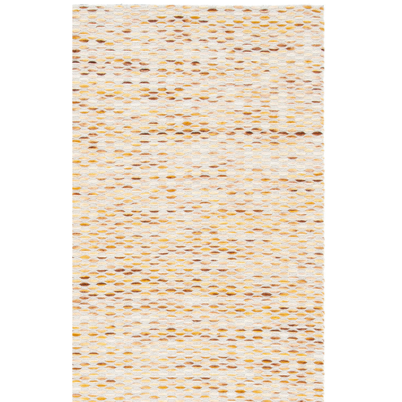 Tapis tissé à la main à motif géométrique jaune / ivoire Alois, Rectangle 4 pi x 6 pi