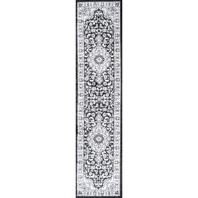 Tapis crème / gris / noir Arignote, Tapis de couloir 2 pi x 10 pi