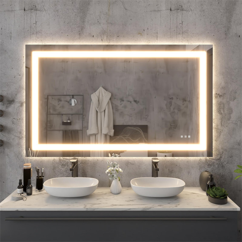 Miroir de salle de bain à DEL sans cadre , 24 po x 36 po