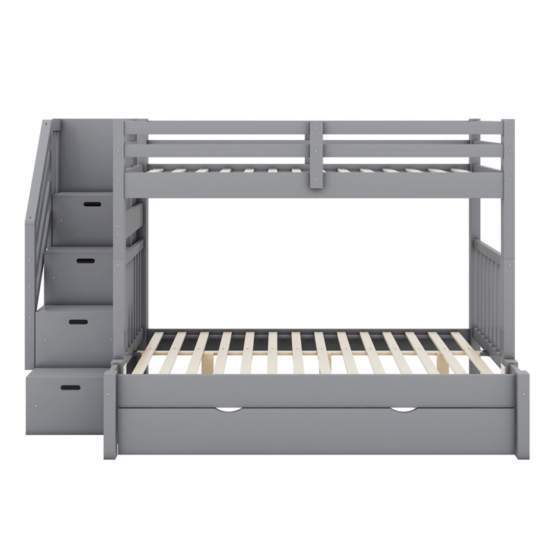 Bunk Bed With Trundle, Gray