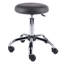 Tabouret pivotant à siège réglable Clyde, gris anthracite et chrome