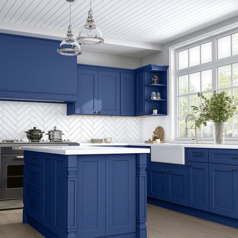 Tablette murale, Shaker bleu, 9" W x 30" H x 12" D