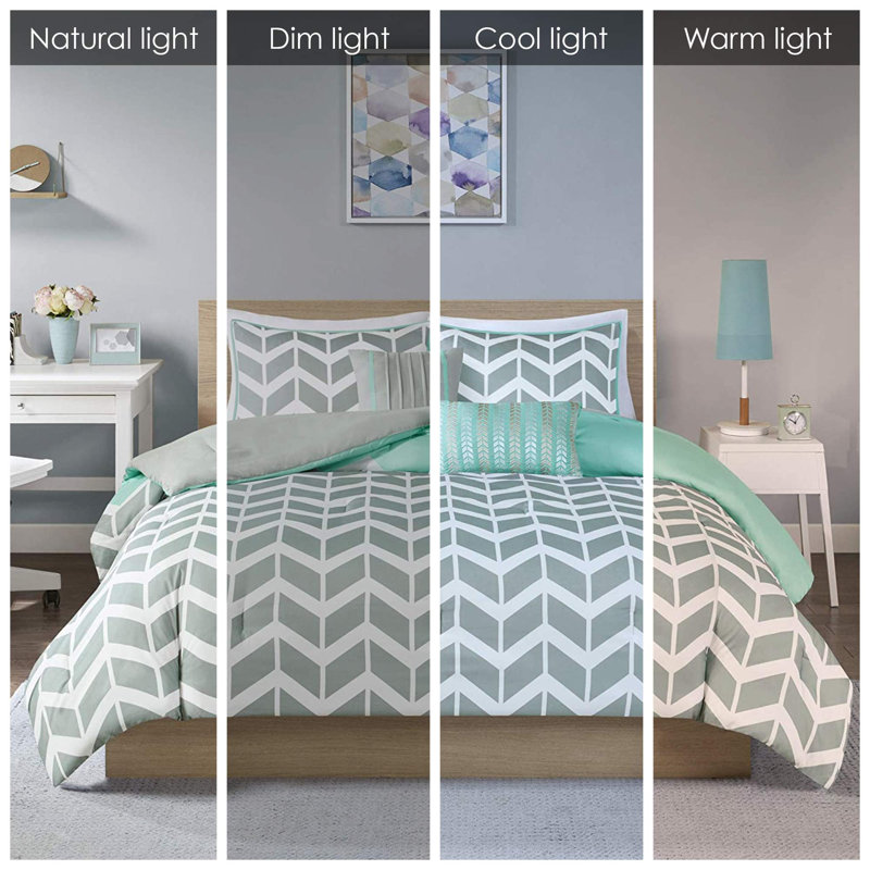 Nadia Comforter Set, Twin Comforter + 4 Additional Pieces, Teal