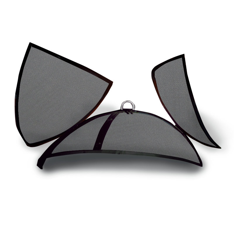 Round Fire Pit Spark Screen, 17" H x 58" W x 58" D