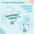 Aleasha Kids table and Chair Set, Height-Adjustable, with Led Lamps and 60° Tilting Tabletop and Storage Drawer-1638411410
